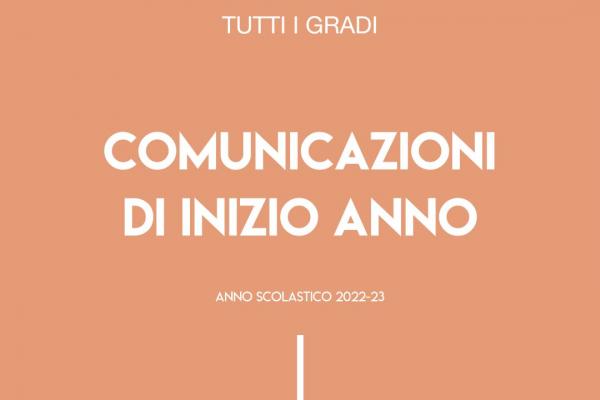 COMUNICAZIONI INIZIO ANNO 2022-23