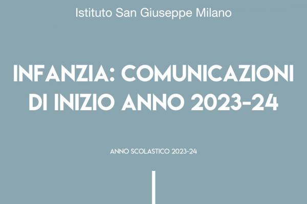 Comunicazioni inizio anno 2023-24 (Infanzia)