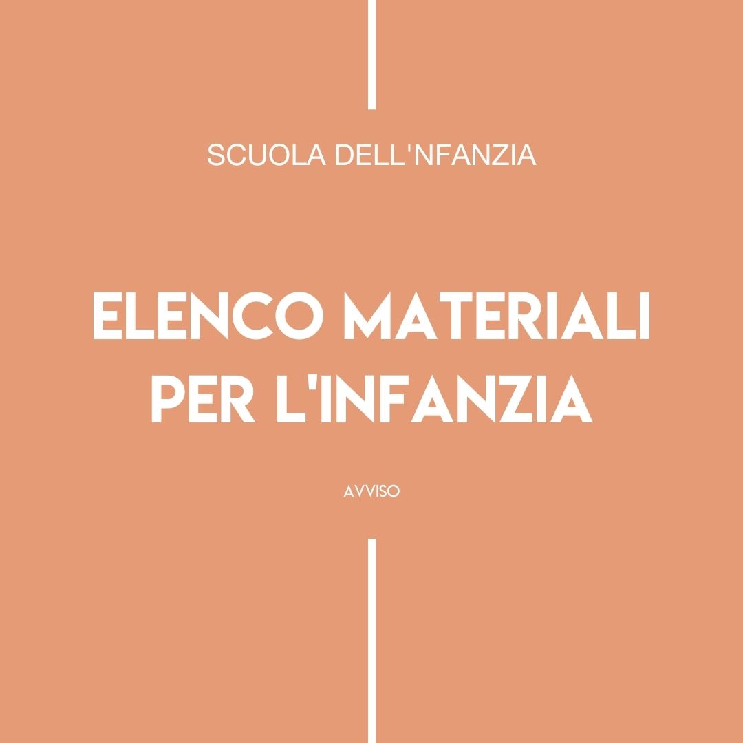 Elenco Materiali Necessari Per L Infanzia